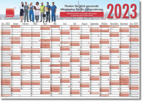 Plakatkalender 2023 mit 14 Monaten